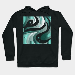 Teal and blue green abstract underwater world Hoodie